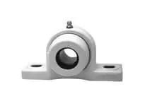 Front view of 50mm Stainless Pillow Block Bearing Single Row with Set Screw, White Nylon Insert Pillow Unit MUCPPL210CW for Linear Slide Units
