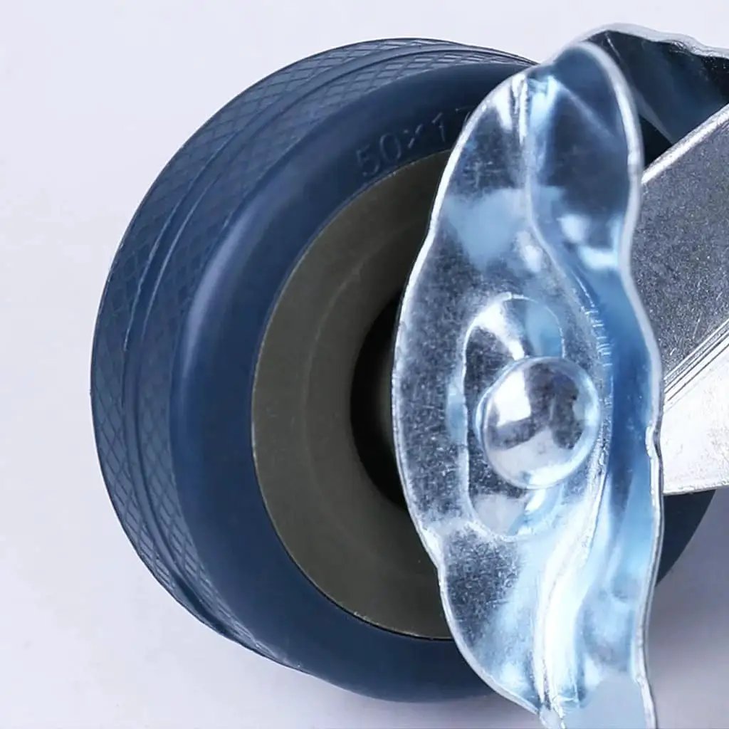 Close-up of wheel and caster from 10 Inch Heavy Duty Plant Dolly With Wheels, 160 Lbs Capacity Metal Rolling Plant Stand With Casters