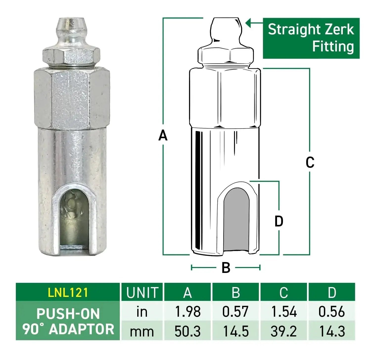 Low Profile 90 Degree Push On Slotted Grease Coupler For Hard To Reach Fittings With Easy Adapter Use Quick Lubrication Access