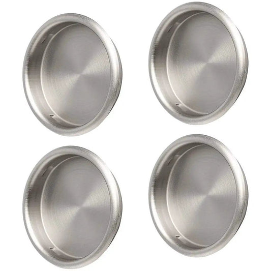 4 Pack Satin Nickel Closet Door Finger Pulls Two And One Eighth Inch Inner Diameter Snap In Design No Nails Needed