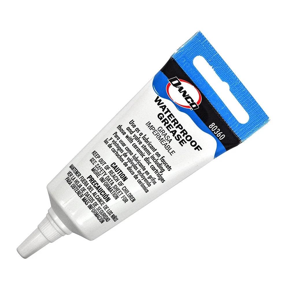 Waterproof Faucet Grease For Stems, Valves And Cartridges, Pro Grade Silicone Rich Lubricant For Leaky Faucets, Long Lasting Smooth Operation, NSF 61 Approved, Half Ounce By Danco in tube packaging.