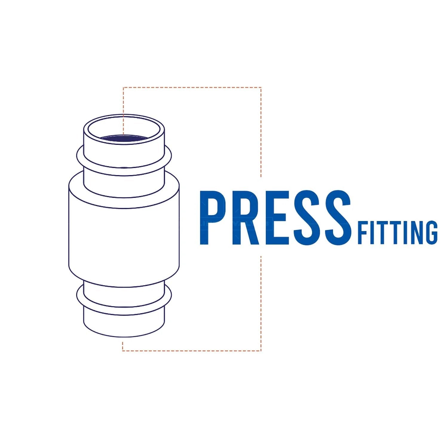 Inline Spring Loaded Check Valve For Backflow Prevention In Lead Free Cast Brass With Three Quarter Inch Press Connections diagram
