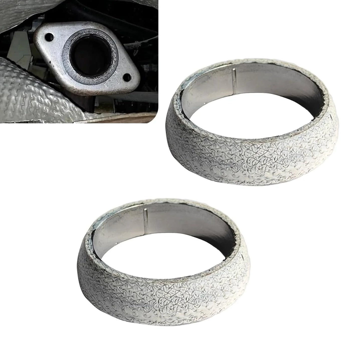 Universal 65mm Graphite Ceramic Exhaust Donut Gasket 2.5 Inch Inner Diameter 2 Pack Leakproof Seal Between Manifold And Pipe For Cars Trucks SUVs And RVs