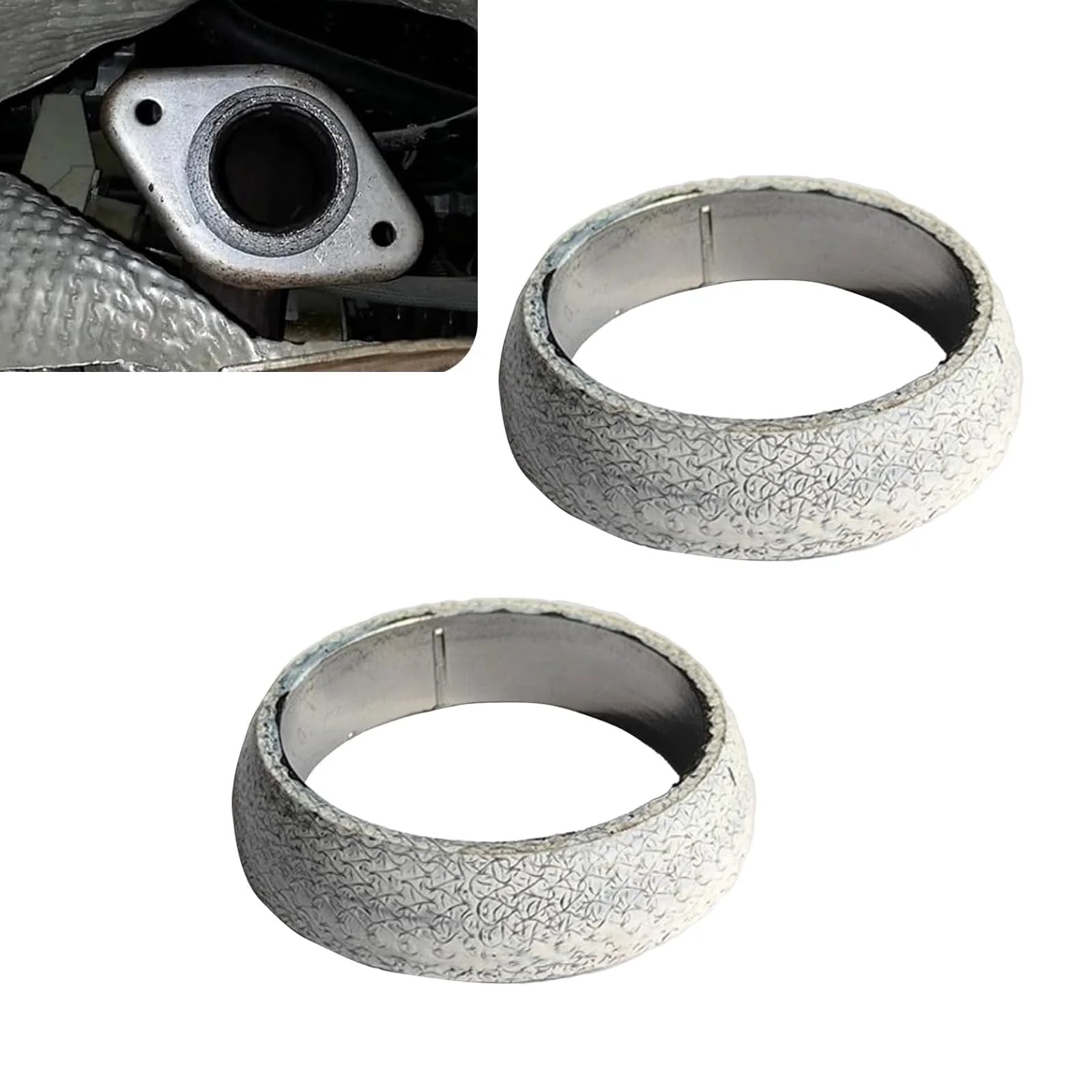 Universal 65mm Graphite Ceramic Exhaust Donut Gasket 2.5 Inch Inner Diameter 2 Pack Leakproof Seal Between Manifold And Pipe For Cars Trucks SUVs And RVs