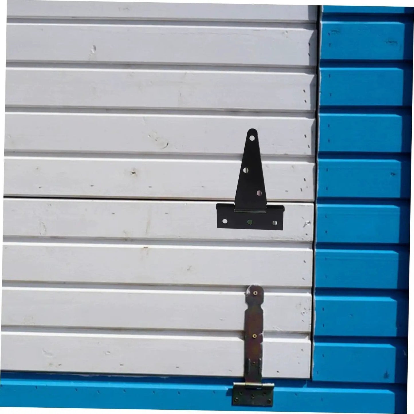 Heavy Duty Slotted Door Hinges Set For Outdoor Gates Sheds And Barns With High Toughness Iron Construction Extended T Shape Design for Load Bearing
