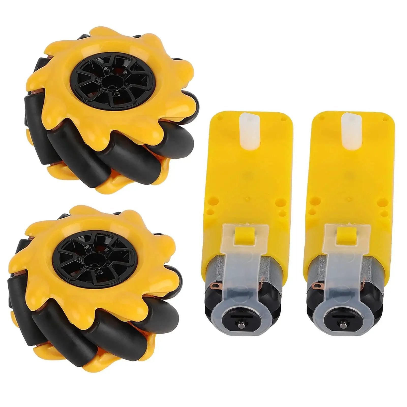 Mecanum Wheel For TT Geared Motor Smart Robot Car Parts Accessories DIY Toy Components 48mm Rubber Coated Yellow And Black Wheel