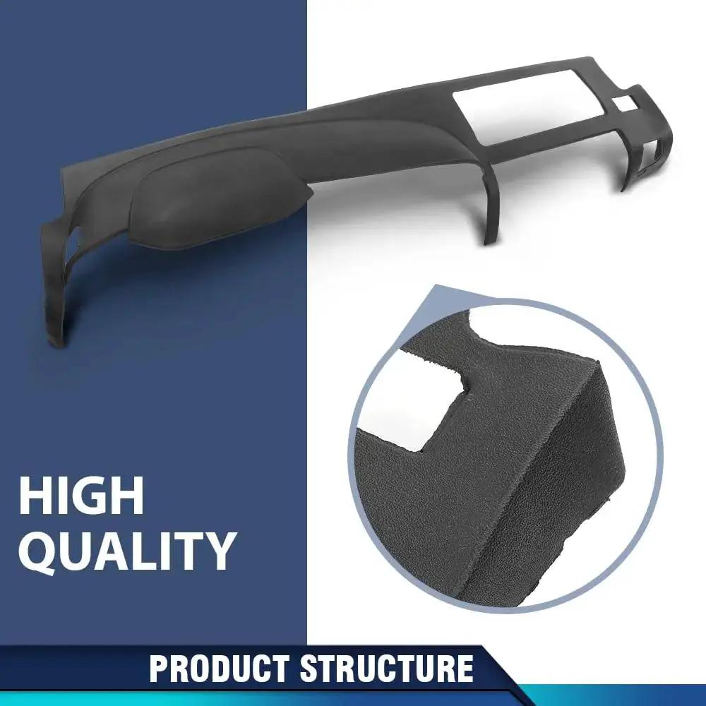 TPE Dash Cover for Chevy Silverado and GMC Sierra 2007 to 2013 Glovebox Bezel, black material, close-up view