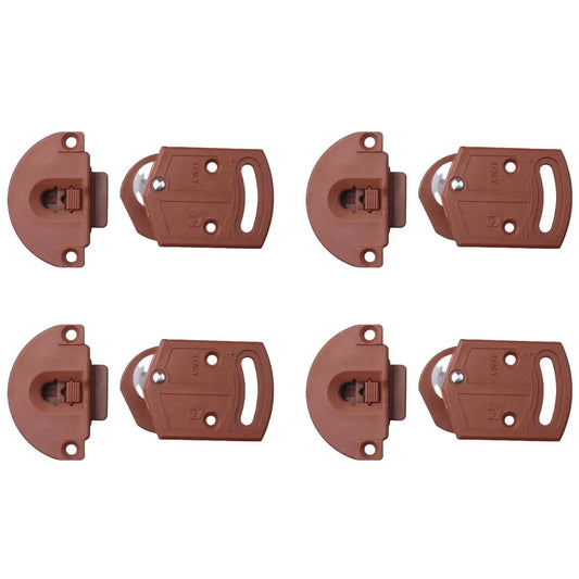 4-Piece Old-Fashioned Wardrobe Sliding Door Roller Gear Track Kit With Pulley For Closet And Sliding Doors, Red ABS Wheels