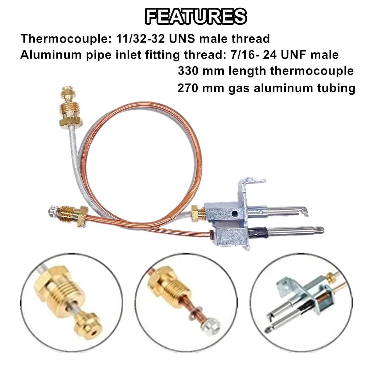 Water Heater Pilot Assembly With Thermocouple Kit For RV Propane Gas Heaters Replacement Atwood 91603 91214 12 Inch Unit