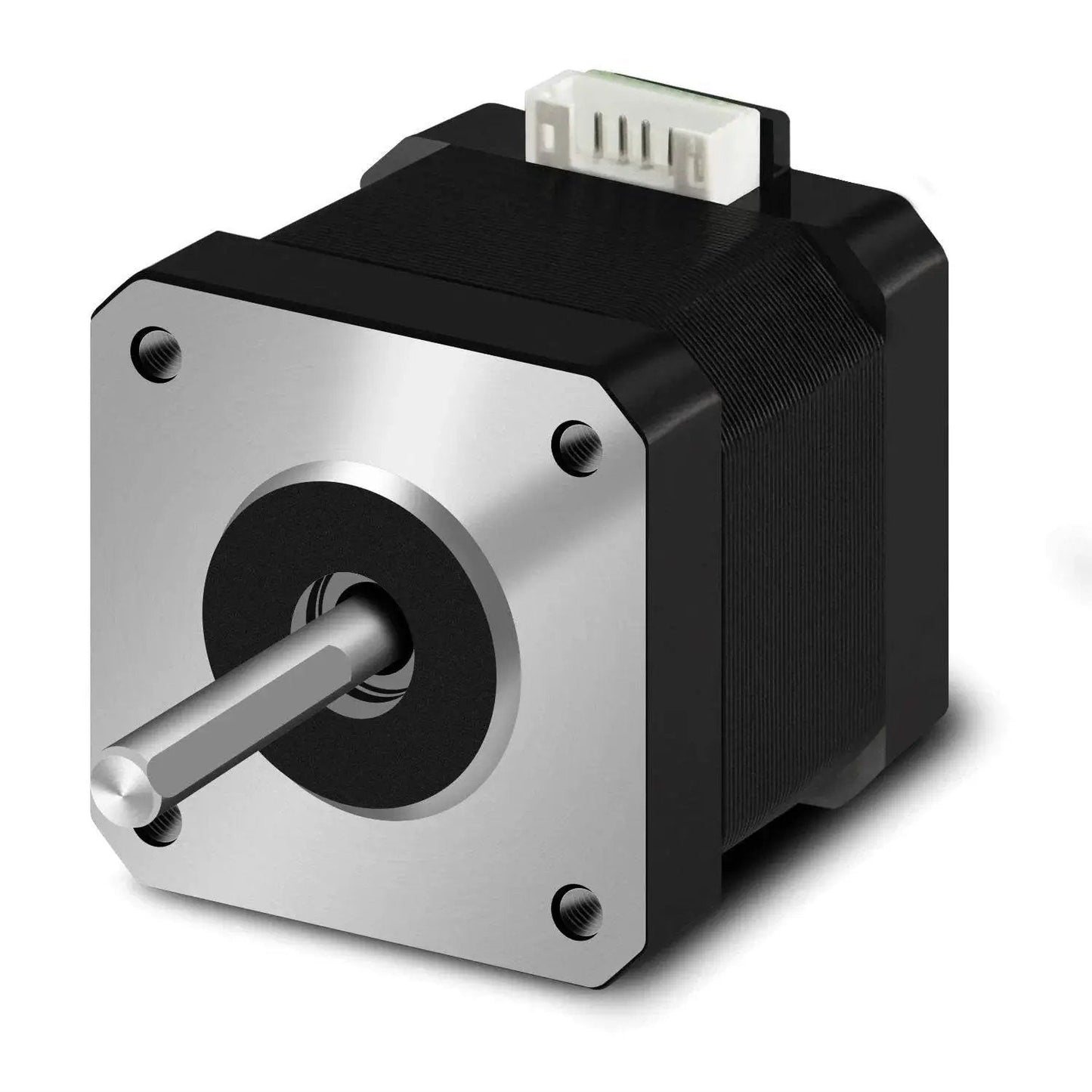 5 Pack Nema 17 Stepper Motors 42x40mm For 3D Printers And CNC Extruders With 39.3 Inch Cable, front view