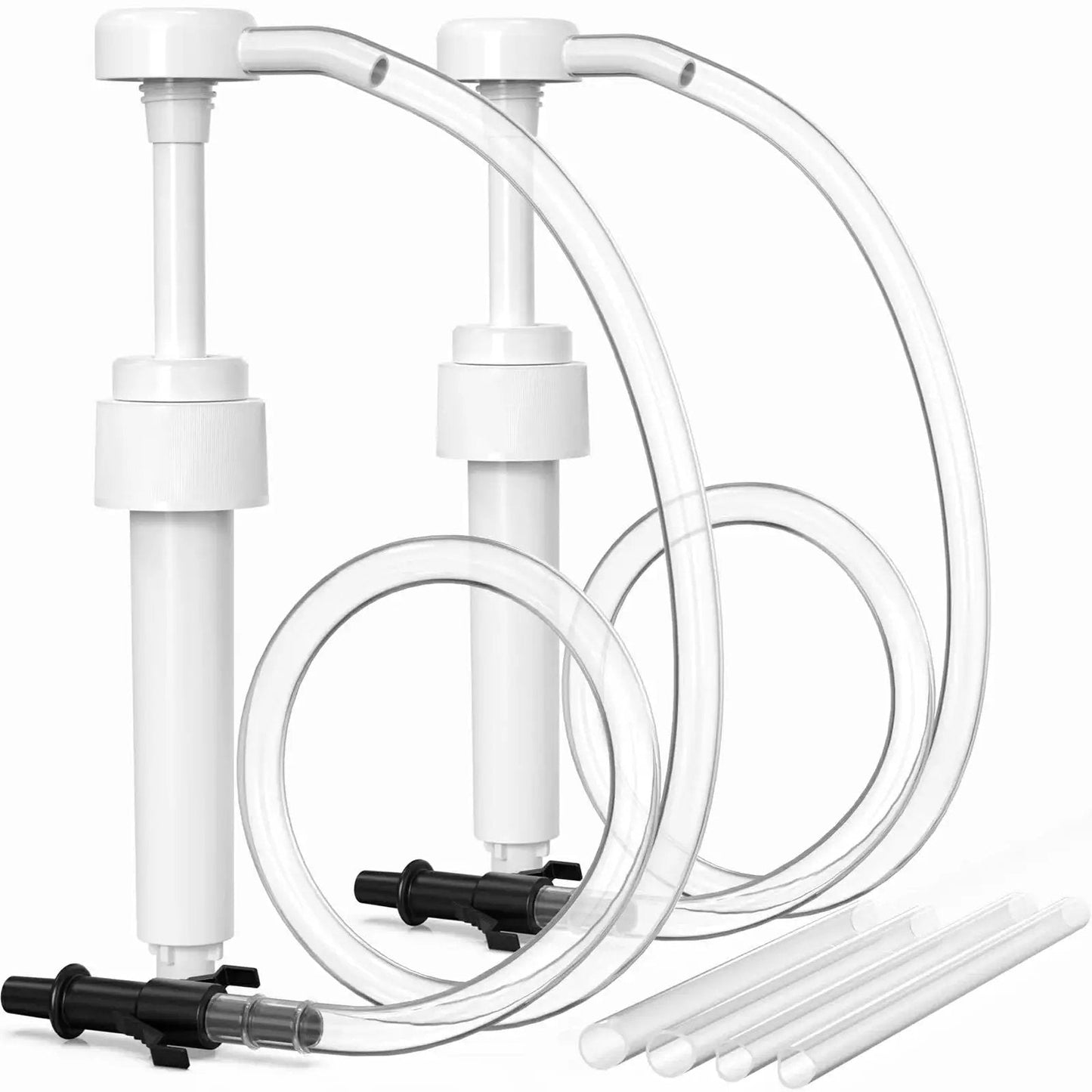 Two Pack Fluid Pump For Quart Bottles With 10cc Stroke And 3rd Hand Adapter, includes long hose and suction tubes