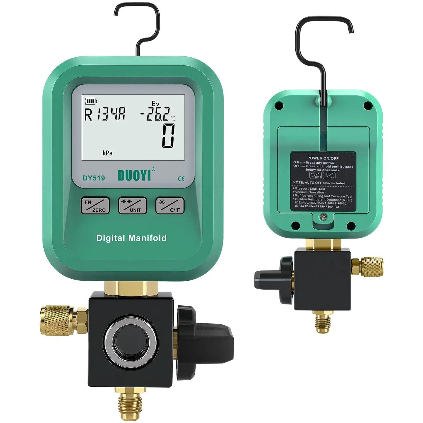 3 In 1 HVAC Digital Manifold Gauge For Refrigerant Charging Vacuum Testing And Leak Detection NIST Compatible High Precision Pressure Meter For AC Pros And DIYers All In One Tool For Fast And Accurate System Service