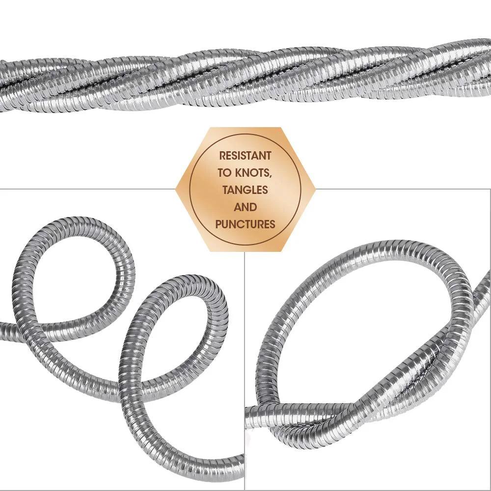 Heavy Duty 304 Stainless Steel Garden Hose Connector, Beaulife 5 Ft Short Water Hose Extension for Kink Free Flexibility