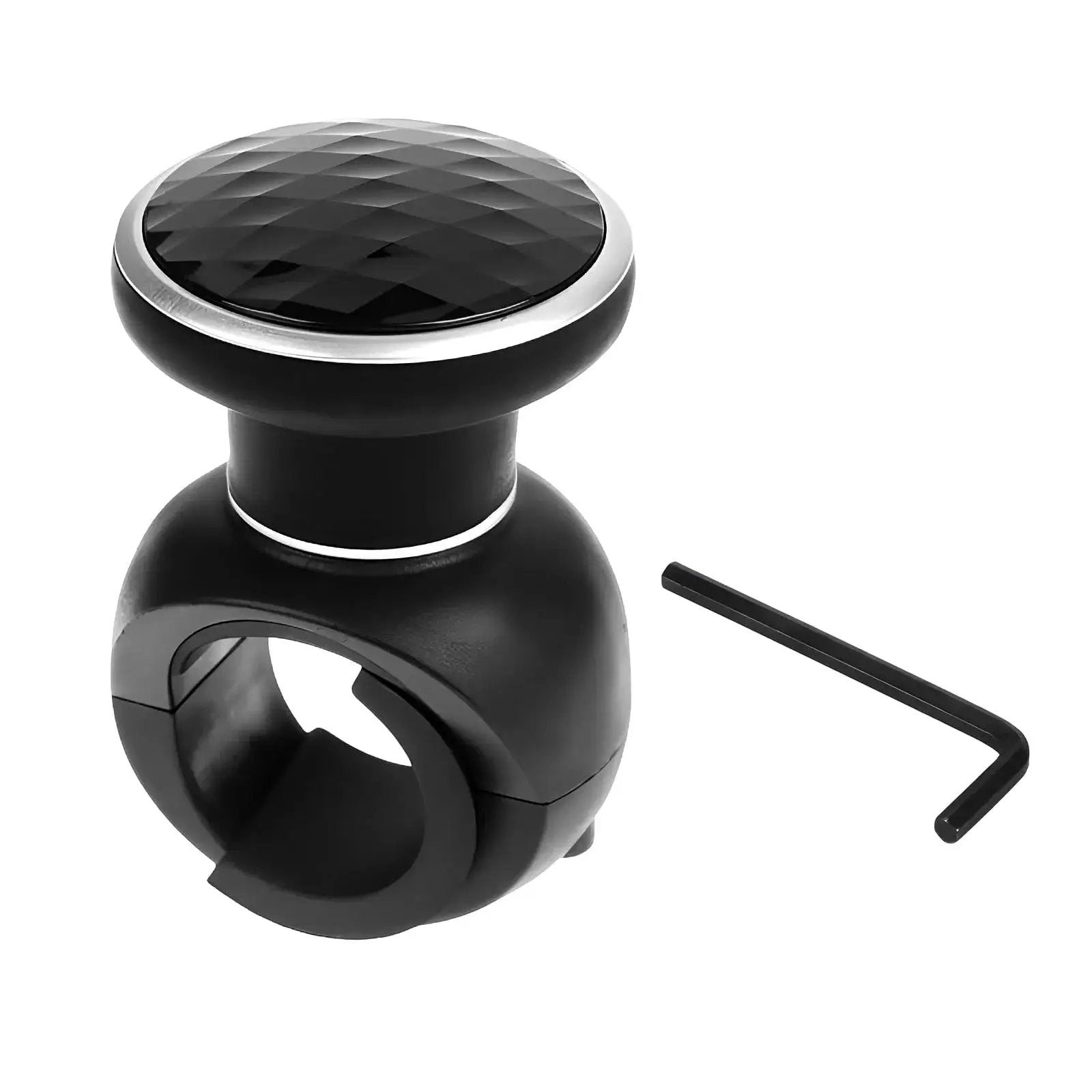 Durable Steering Wheel Spinner Knob For Easy One-Hand Driving, 360 Degree Rotation With Metal Bearing, Power Handle For Cars Trucks And Boats, ABS Shell, Smooth Turning Aid, Must-Have Car Accessory By SHMZK shown with included Allen wrench