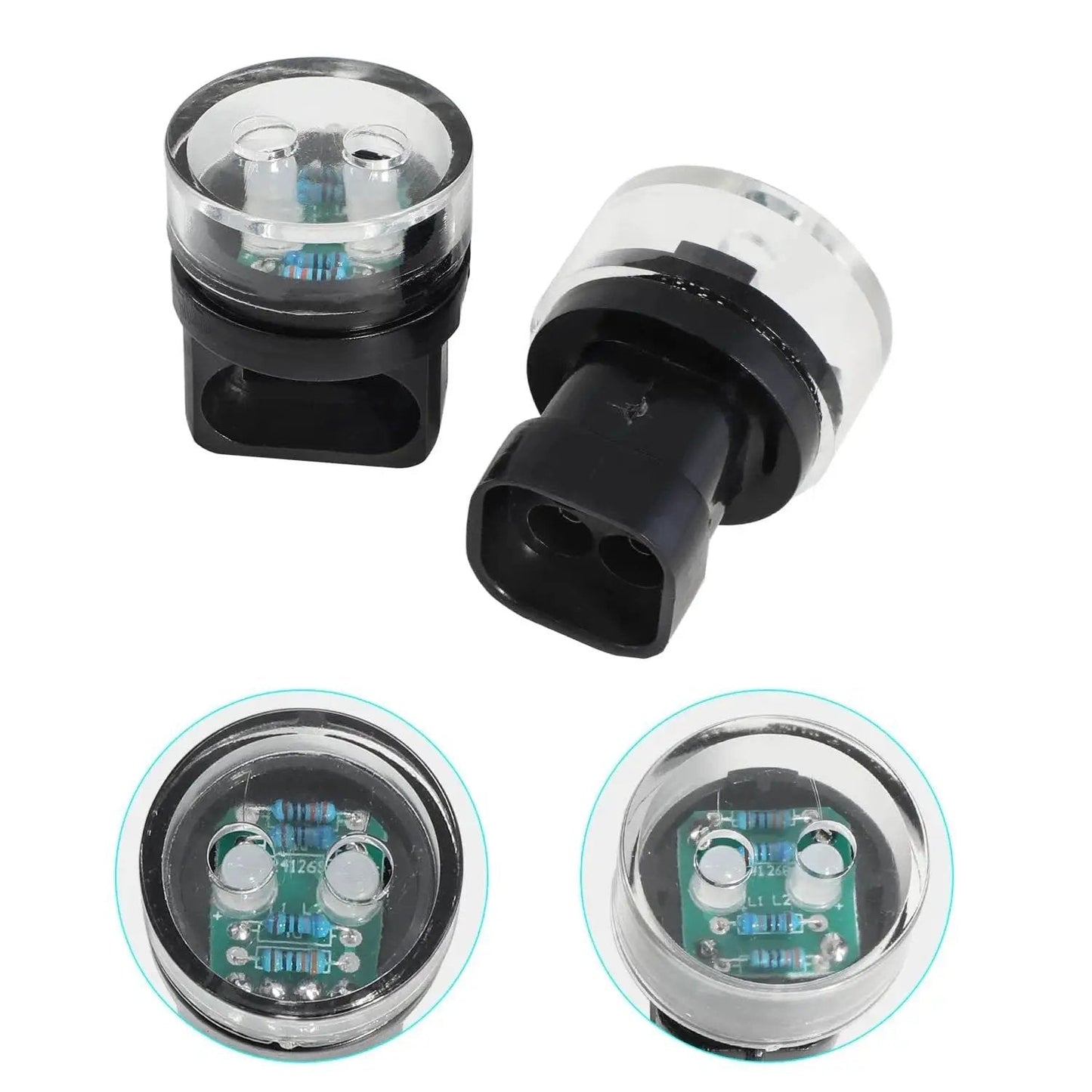 Fuel Injector Noid Light Test Kit For GM Ford Bosch PFI TBI IAC Troubleshooter showing two noid lights and internal circuitry.