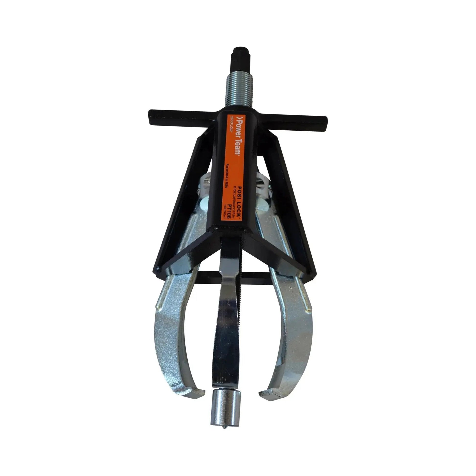 Three Jaw Manual Puller With 10 Ton Capacity And 6 Inch Reach For Bearing And Pulley Extraction, Forged Steel Jaws, Posi Lock