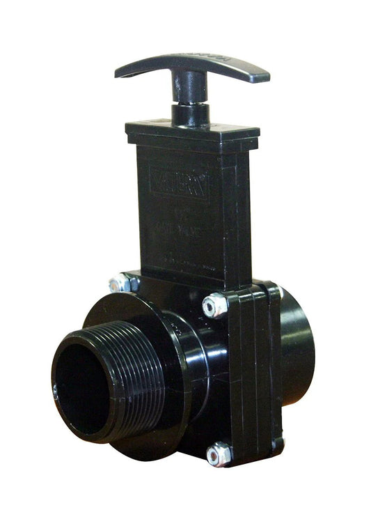 Heavy Duty ABS Gate Valve 1-1/2 Inch FPT To MPT Black Built Tough With Unrestricted Flow And Simple Push Pull Operation For Quick Shut Off Of Liquids And Gases By Valterra