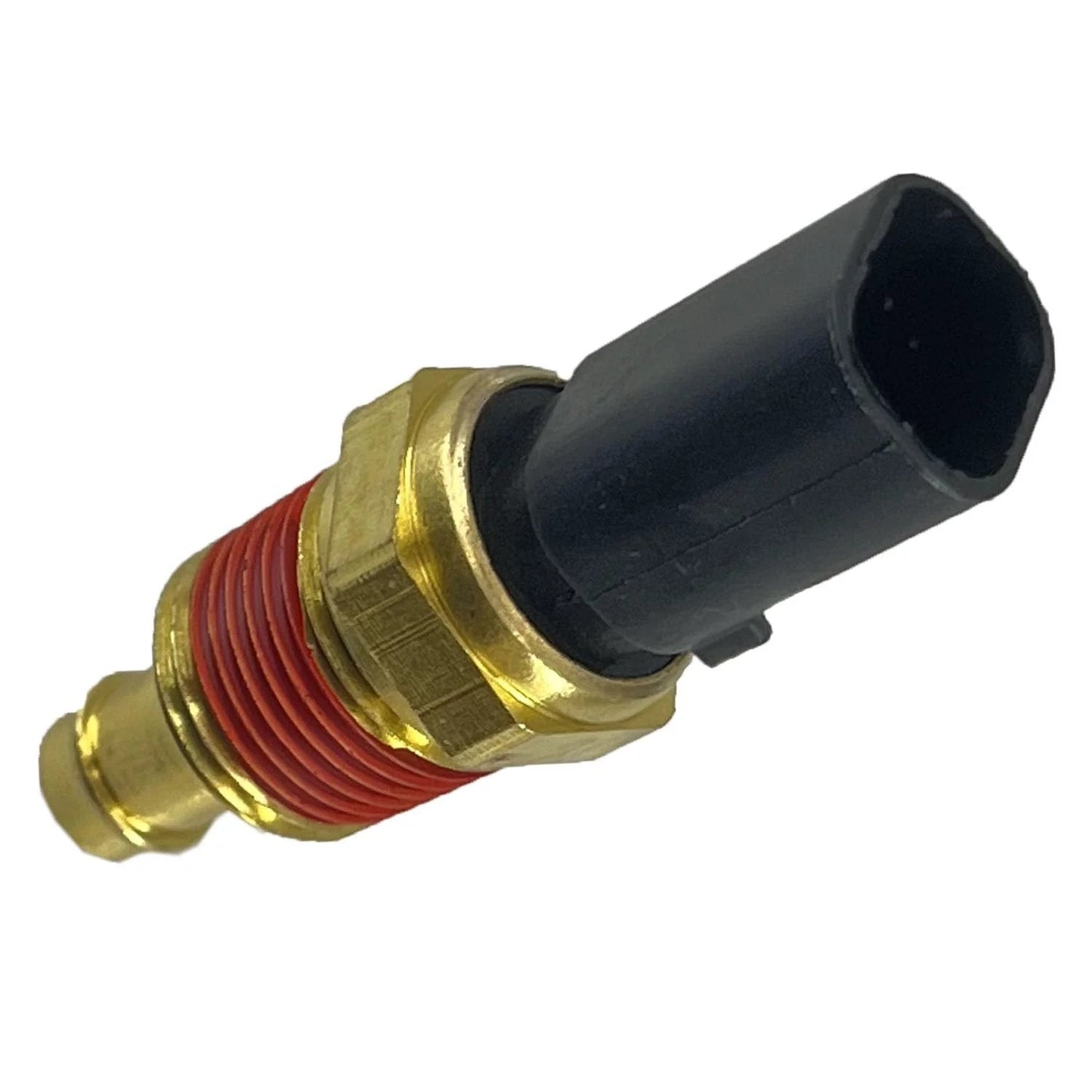Engine Coolant Temperature Sensor Replacement Fits Jeep Cherokee Wrangler Grand Cherokee Dodge Avenger Town And Country Liberty Dakota Durango Challenger Charger Journey Dart Nitro Direct Fit OE Replacement 5149077AB 5149077AA 5149096AA 68045803AA showing brass and plastic design close-up.