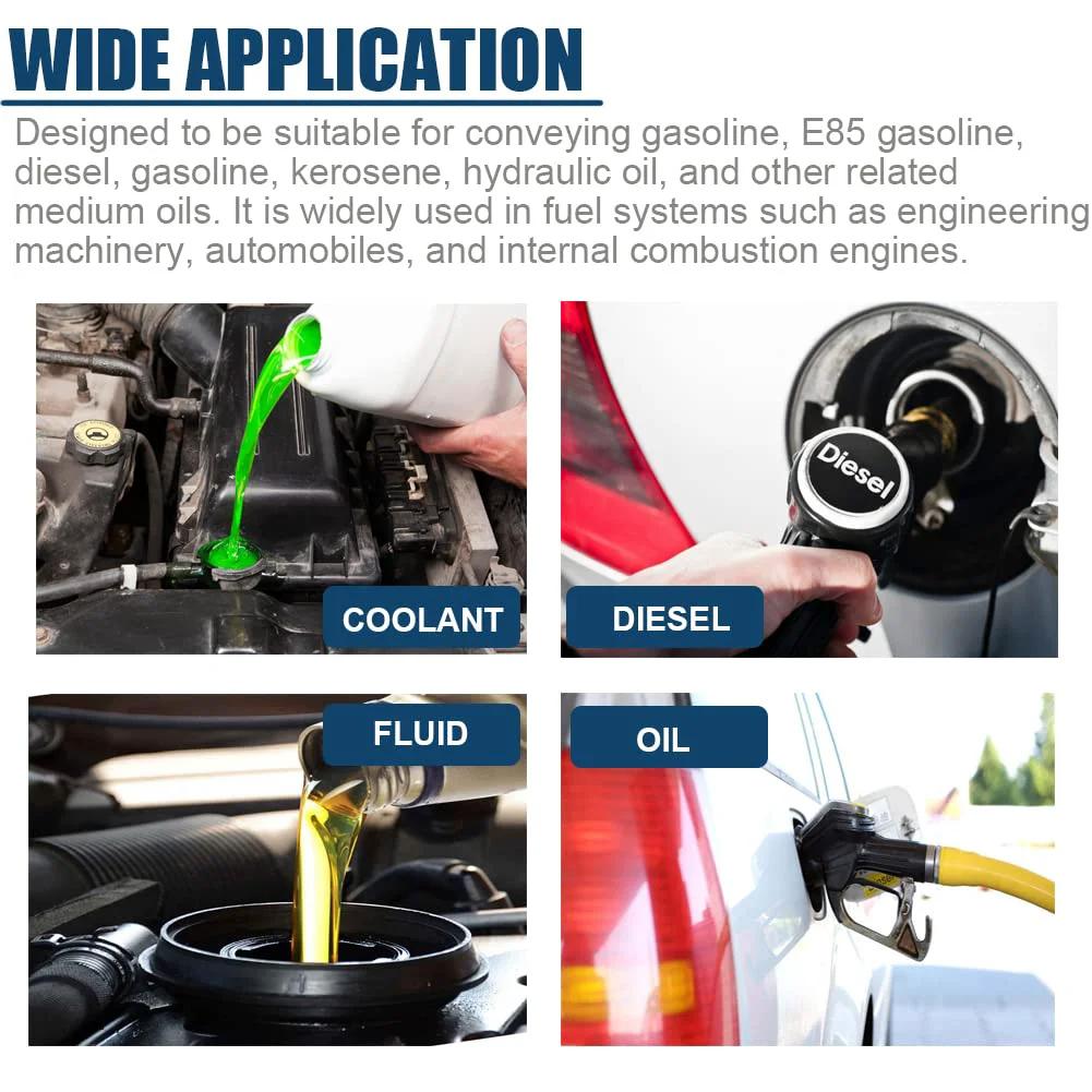 Five Eighths Transmission Hose For Fuel And Oil Systems High Pressure Injection And Cooler Line With Ten Clamps Tough NBR