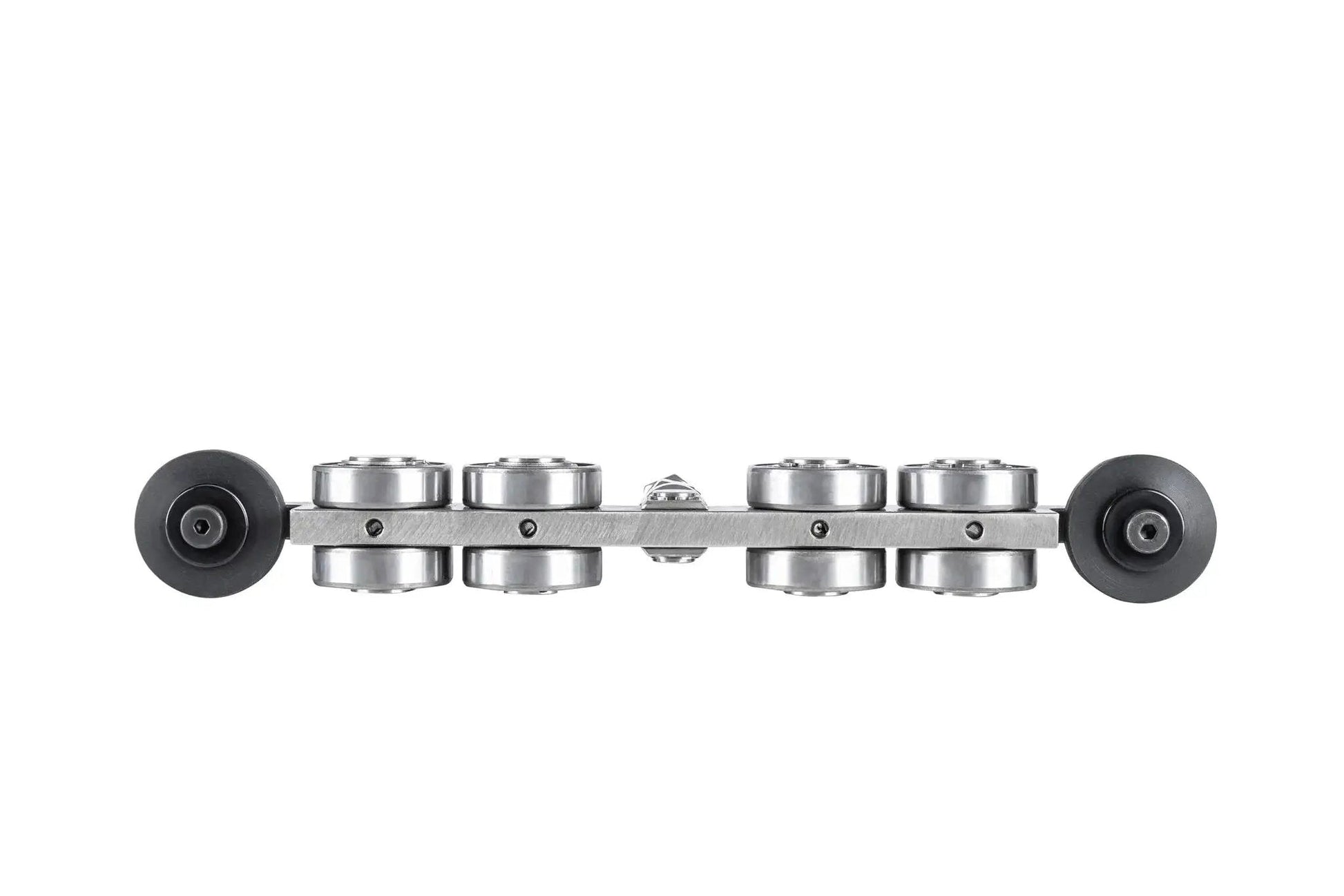 Front view of Sliding Gate Trolley Truck Assembly With Four Bearings And Eight Steel Wheels for heavy doors, industrial use