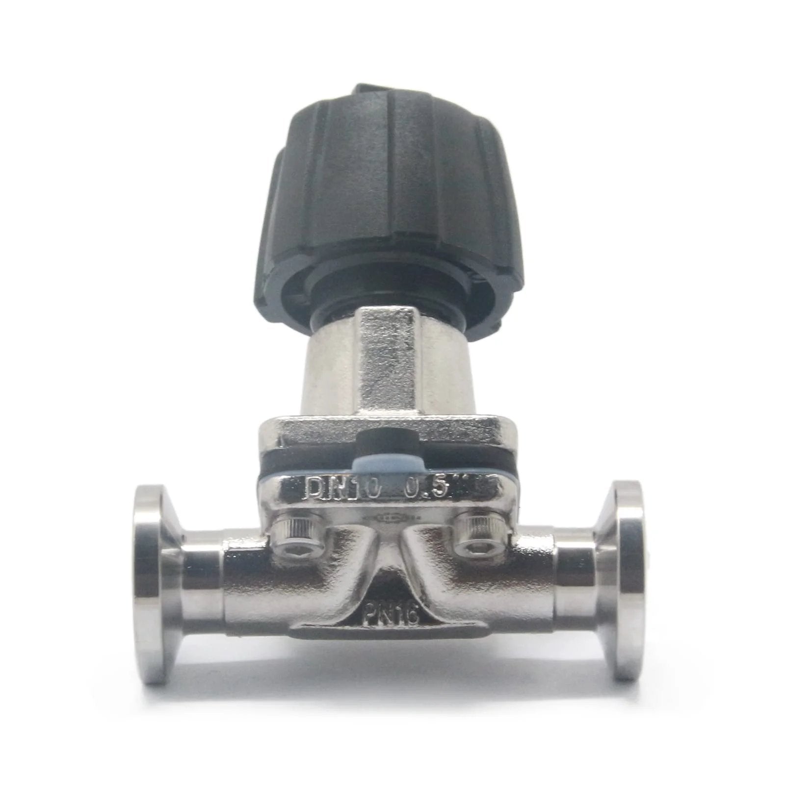 Stainless Steel 316 Diaphragm Valve Half Inch Tri Clamp Type With EPDM And PTFE Membrane Twenty Five Point Two Clamp Flange