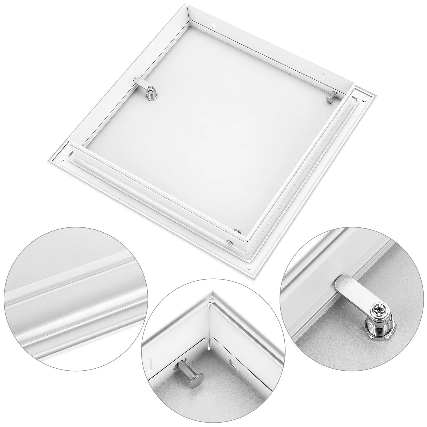 10 X 10 Flush Access Door Panel For Drywall And Ceiling Electrical, Powder Coated White Aluminum Alloy Service Shaft Door By QWORK
