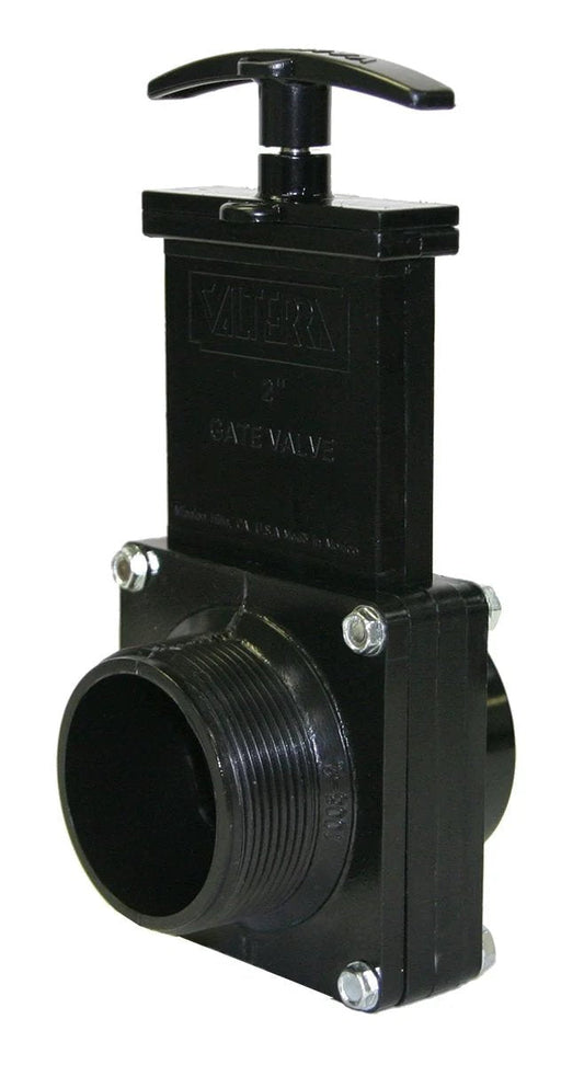 Unrestricted Flow ABS Gate Valve 2 Inch MPT X Spigot Push Pull Quick Shut Off For Liquids And Gases Black ABS Body