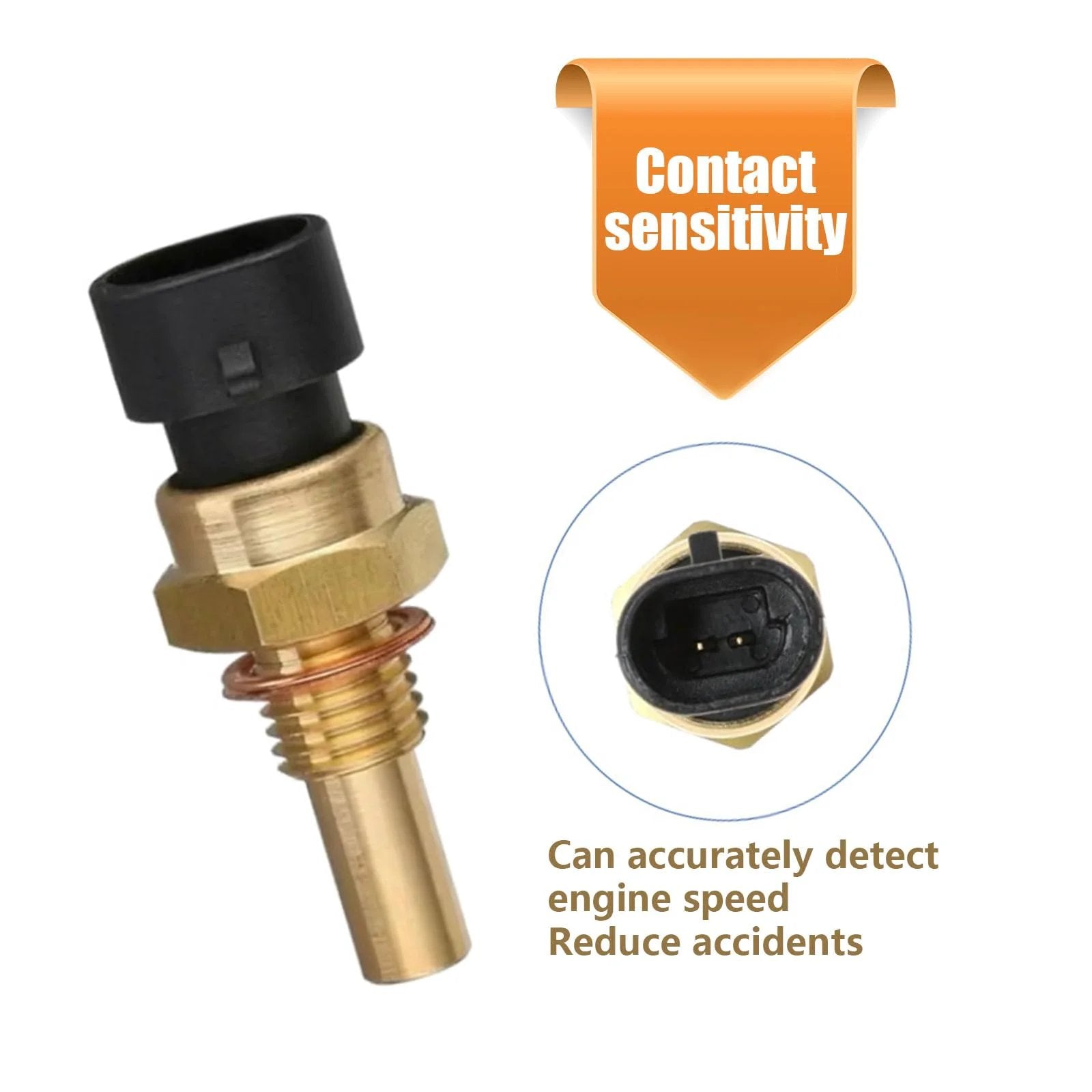 Engine Coolant Temperature Sensor Replacement For Delphi Vehicles ECT Sensor With Brass Body Direct Fit Plug And Play