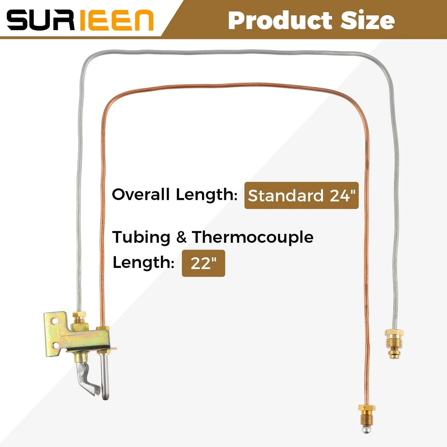 LP Propane Gas Water Heater Pilot Assembly With Thermocouple And Tubing Replacement 24-inch universal size