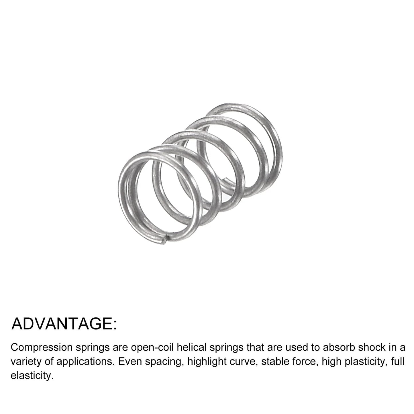 Compression Springs Set 0.3x3mm OD 5mm Free Length 304 Stainless Steel 10 Pack for DIYers Home Repairs Appliances Electronics Shop Projects Lawn Mowers Silver Tone.