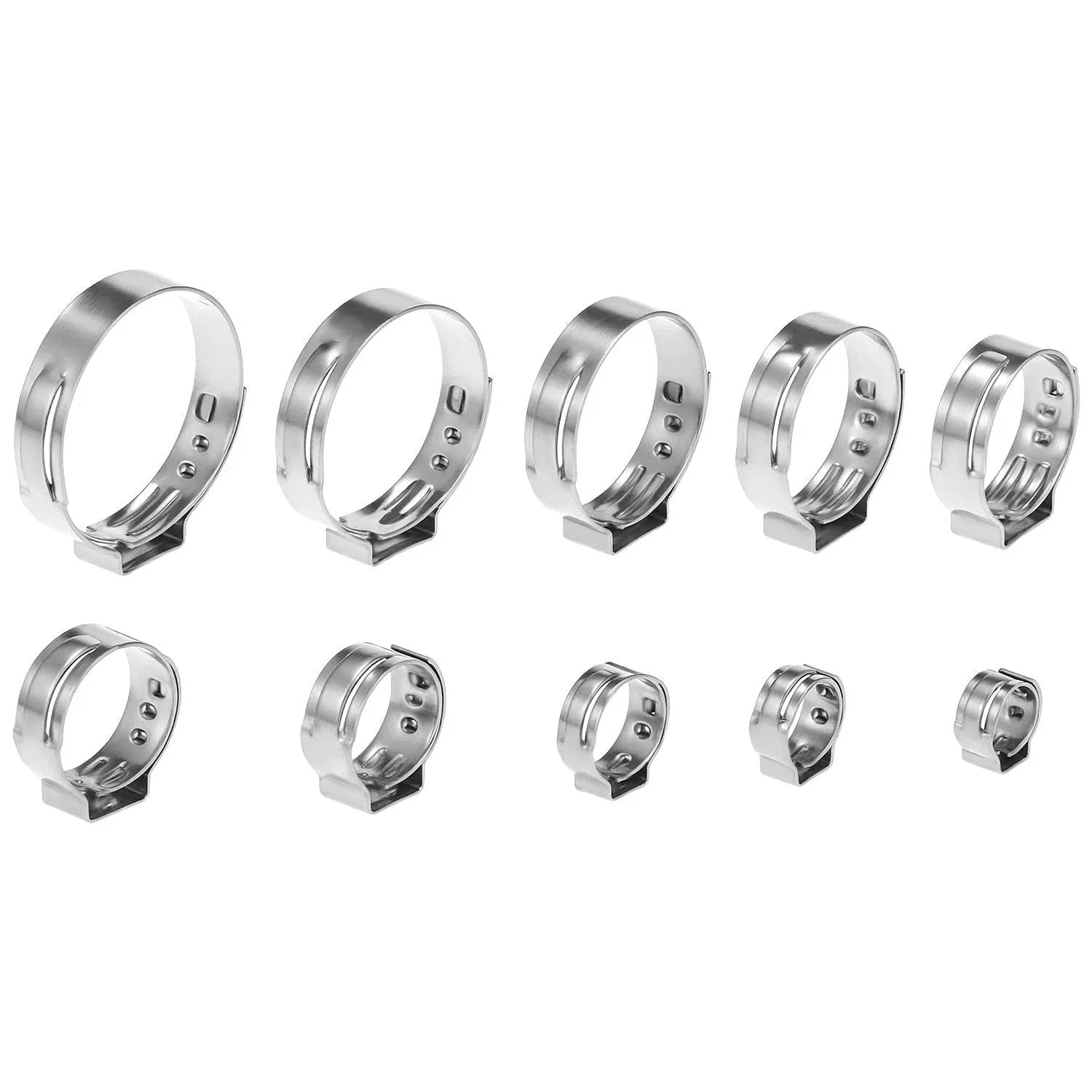 Assortment of stainless steel ear hose clamps from 116 Pcs 304 Stainless Steel Ear Hose Clamp Assortment Kit With Pincer 6 Mm To 28.6 Mm