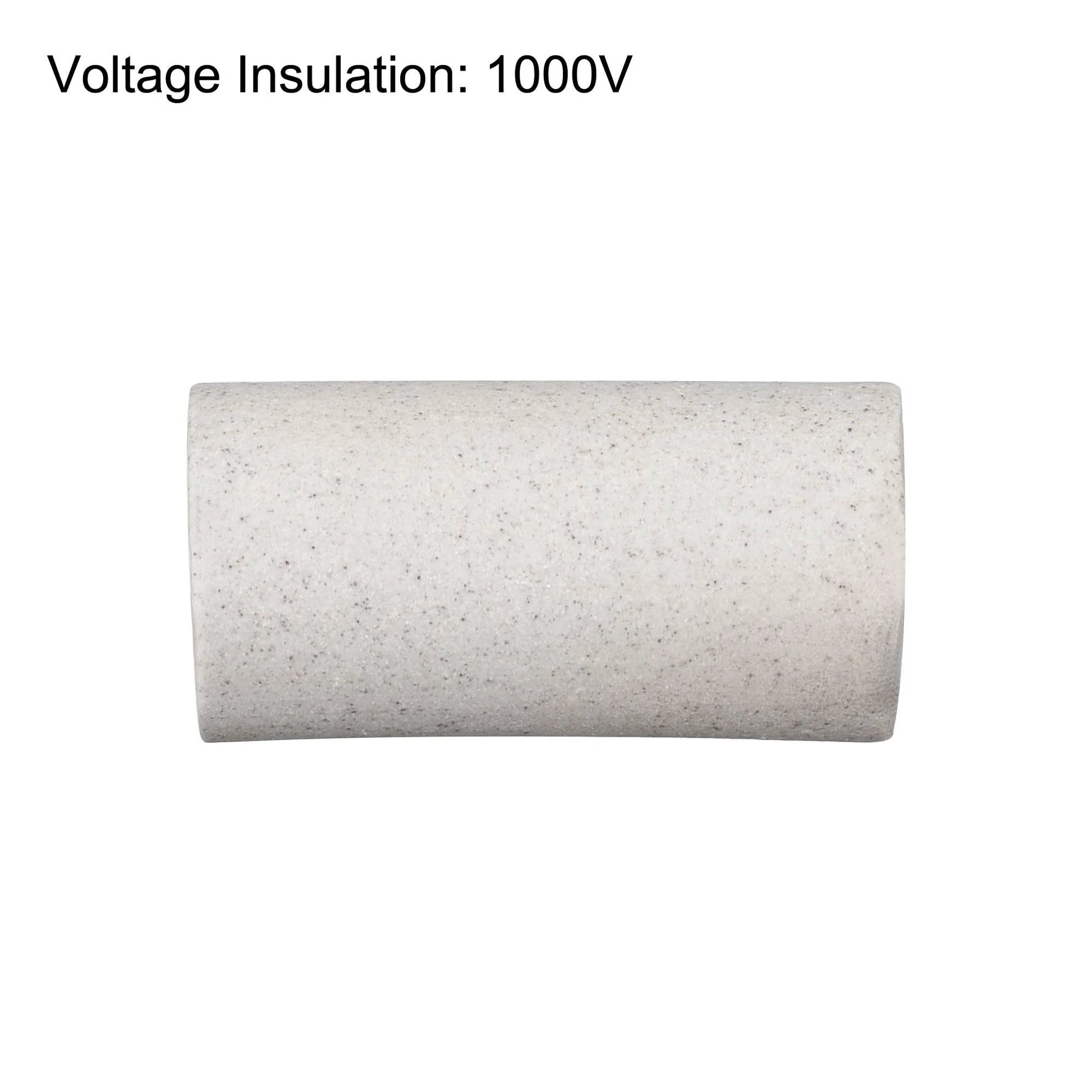 Side view of 10 Pack Ceramic Tube Insulation For Electronics, DIY Friendly High Temp Tubes, gray, 30mm long, 10mm bore.