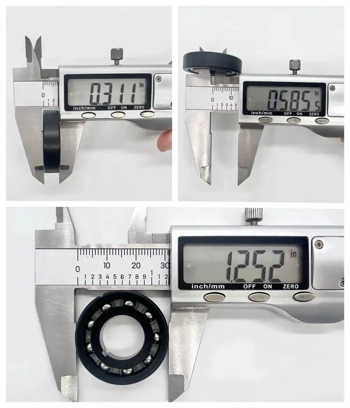 Digital caliper measuring High Efficiency Turbine Bearing Replacement for Navigator Pool Vacuum Cleaners AXV055P 4 Pack