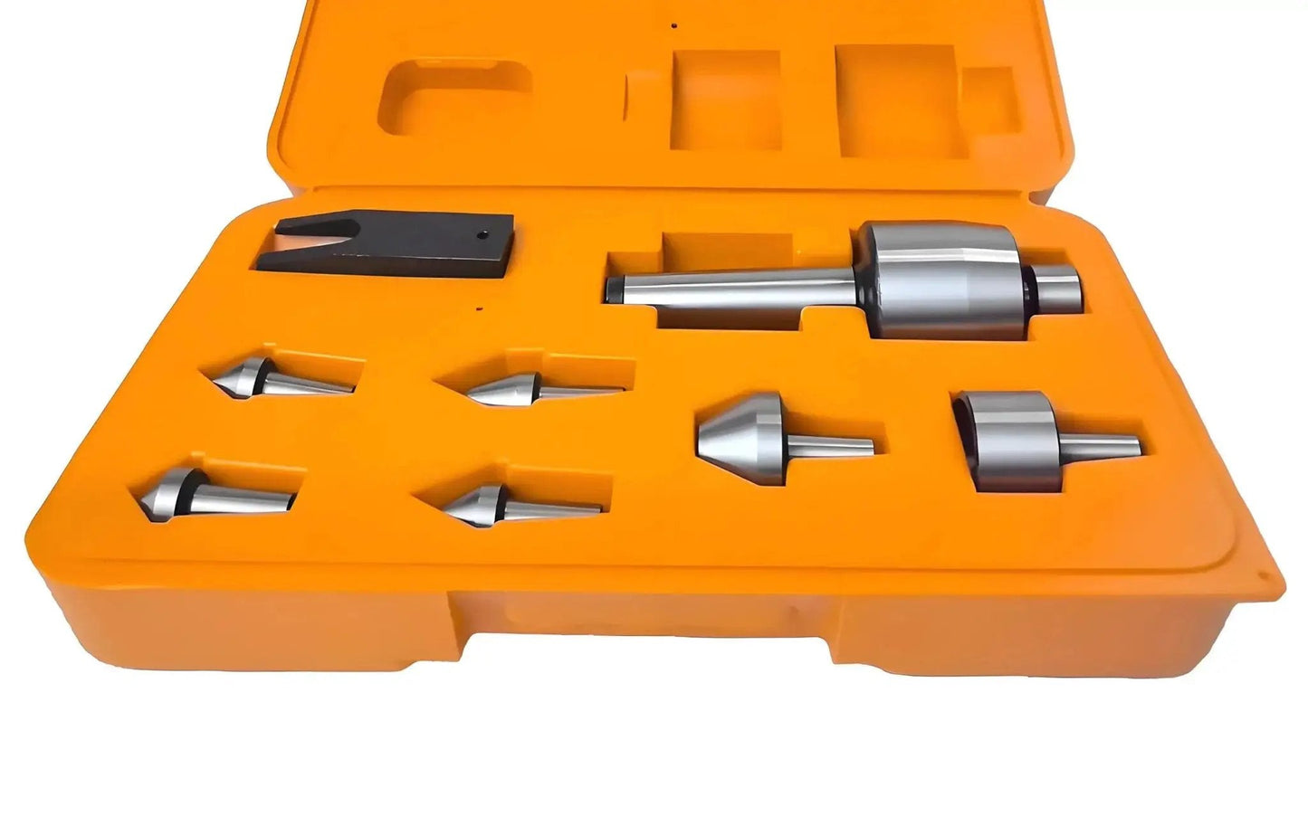 Mt3 Medium Duty Live Center Set 3MT Morse Taper Revolving Center with high carbon steel interchangeable tips in orange case