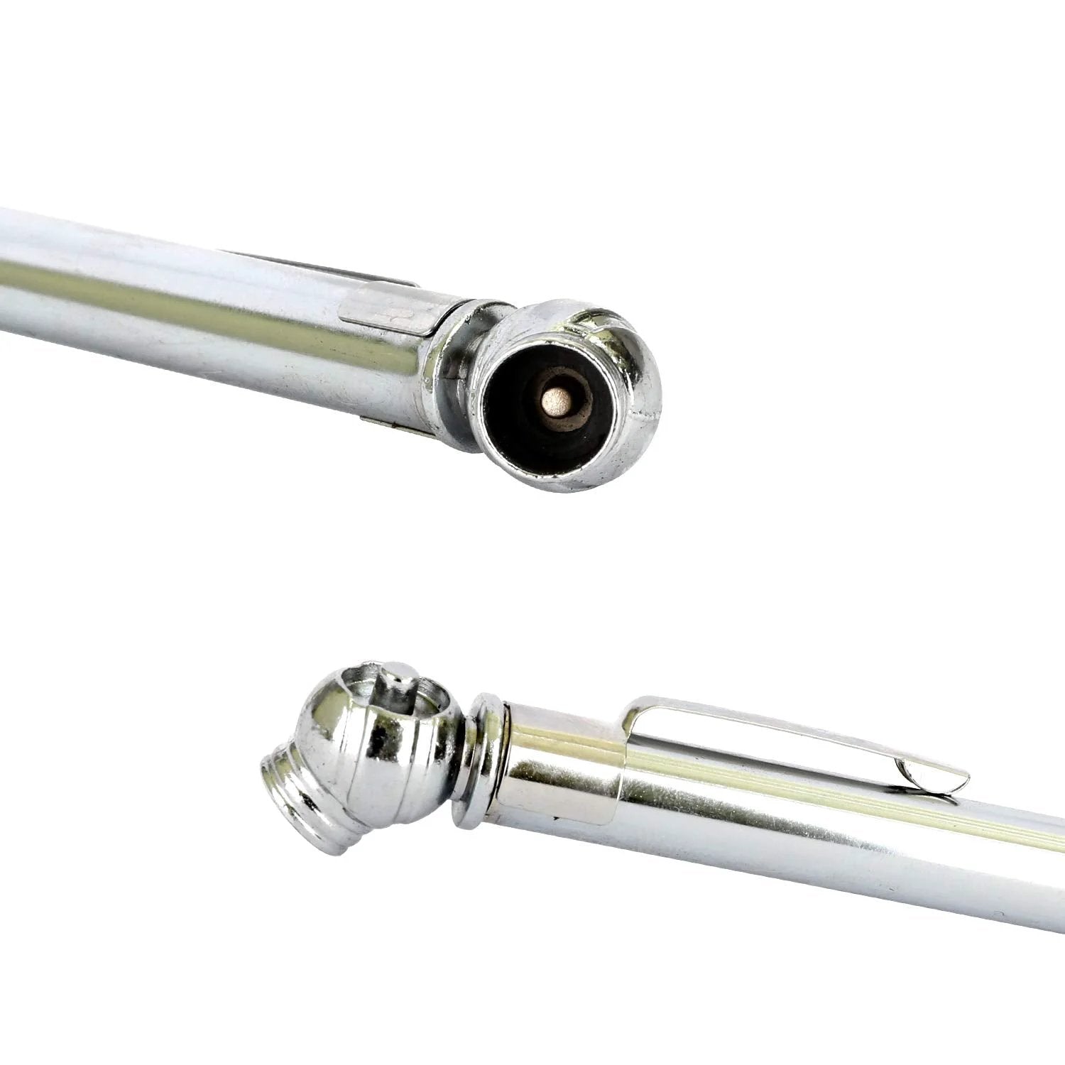 Low Pressure Pencil Tire Gauge for Golf Carts and ATVs Calibrated 1 to 20 PSI Chrome Head Aluminum Tube Close-Up