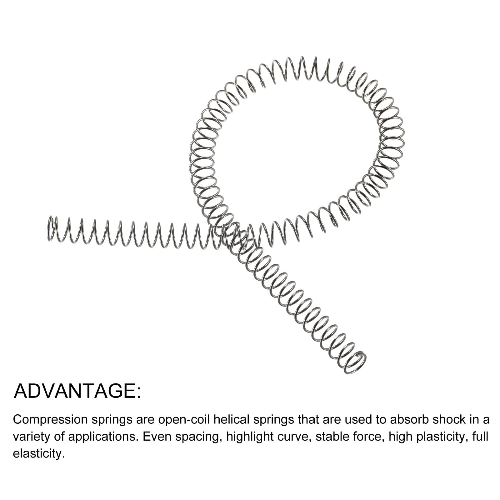 Heavy Duty Extension Spring Set For Home And DIY Repairs With 8mm Outer Diameter And 305mm Free Length In 304 Stainless Steel Two Pack Silver Tone METALLIXITY displayed on a white background