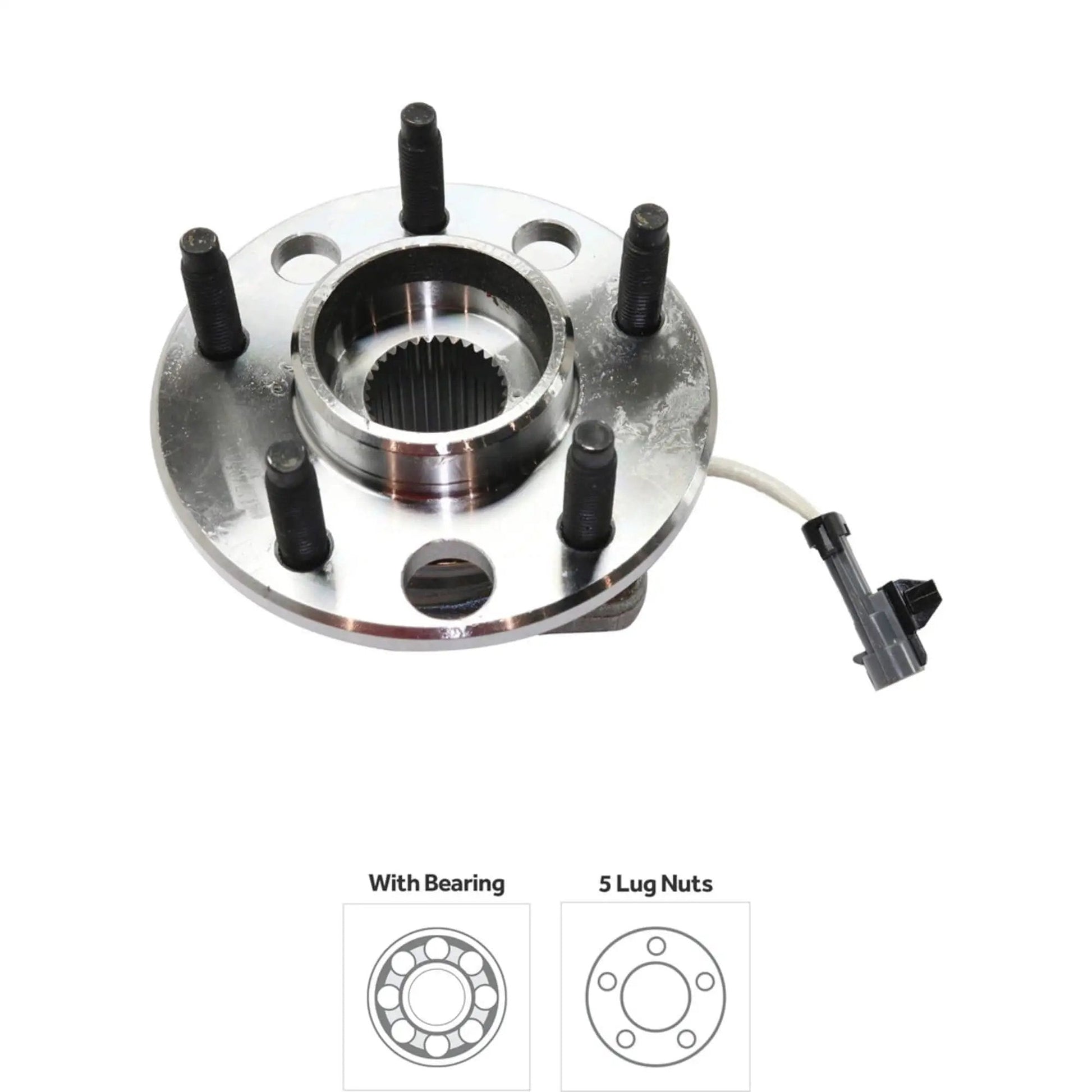 Wheel Hub Bearing Assembly Kit with Tie Rod Ends, Set of 6, Direct Fit Replacement for Buick LeSabre 2001-2005; 5-lug ABS
