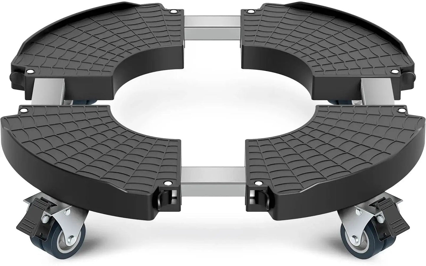 Lockable Wheel Plant Caddy Heavy Duty 450 Pounds Capacity With 15 To 22 Inch Adjustable Plant Stand Rolling Base Black