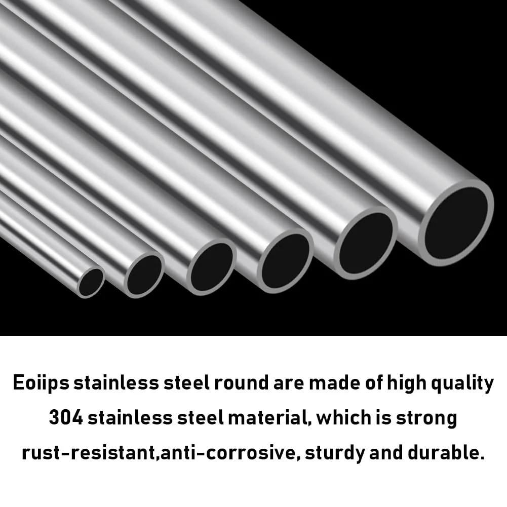 Five Eighth Inch Outer Diameter 304 Stainless Steel Tube Seamless Round Metal Pipe Nine Point Eight Inch Length One Piece Boss Grade Built To Last Heavy Duty Tubing With Polished Finish Corrosion Resistant Weldable For Machinery And Frames showing multiple tube sizes