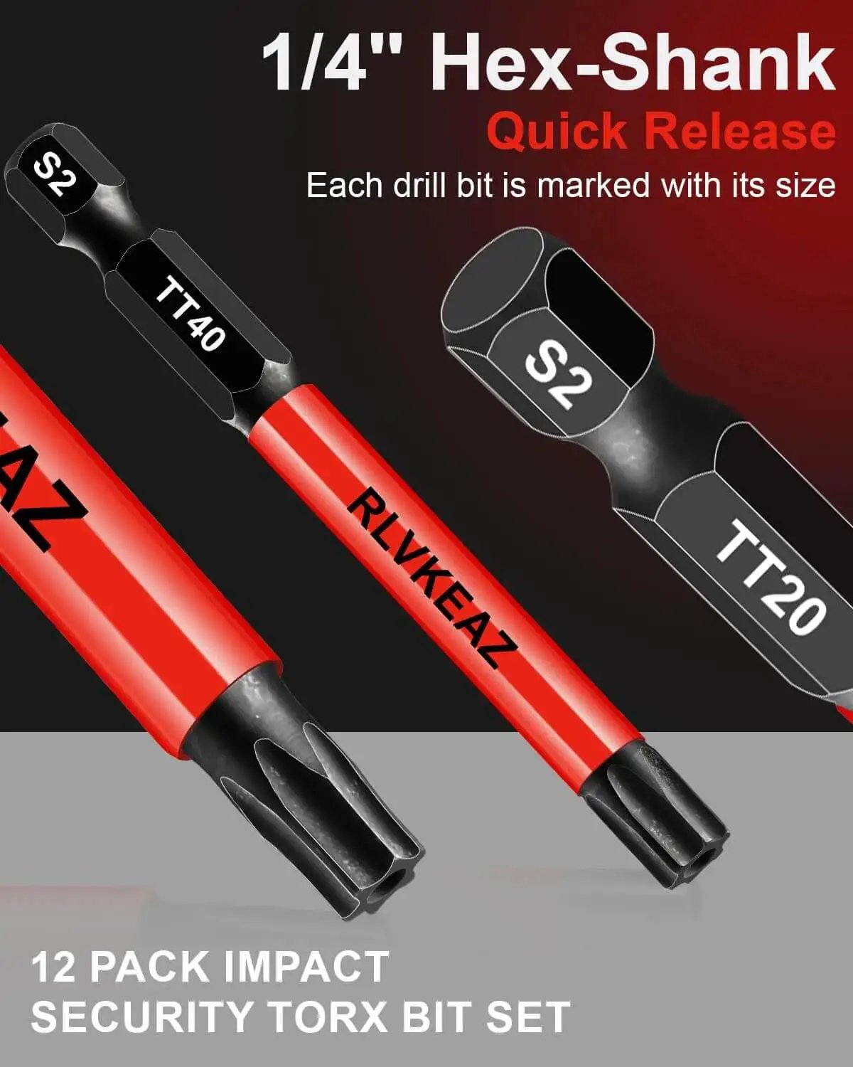 Heavy Duty 12 Piece Impact Torx Bit Set 3 Inch Long S2 Steel Tough As Nails Tamper Proof Star Bits T5 To T40 One Quarter Inch Hex Shank