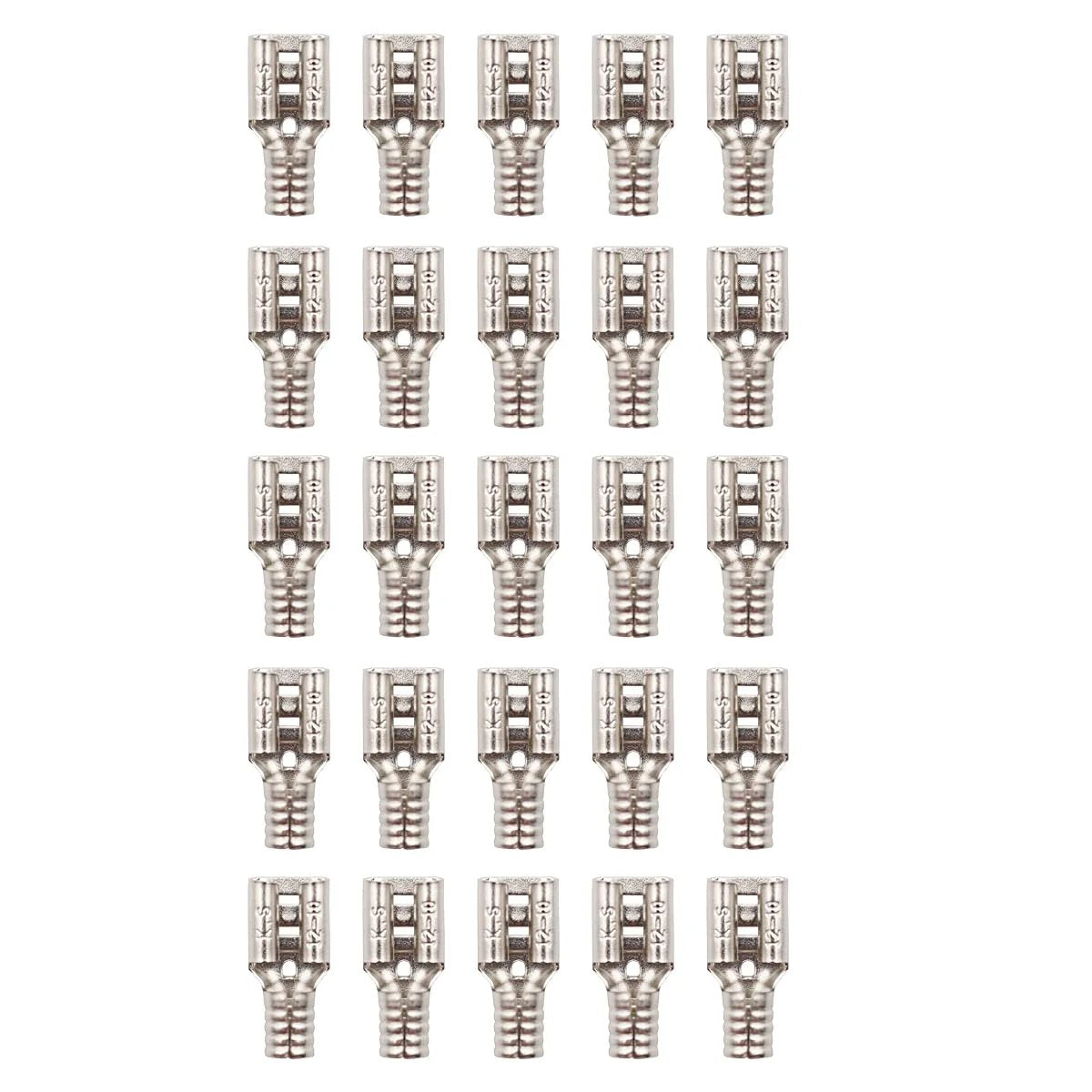 T1112 25 Pack High Temperature Quick Disconnects For 12 To 10 AWG One Quarter Inch Female Tabs Up To 900 F And 600 Volts Max