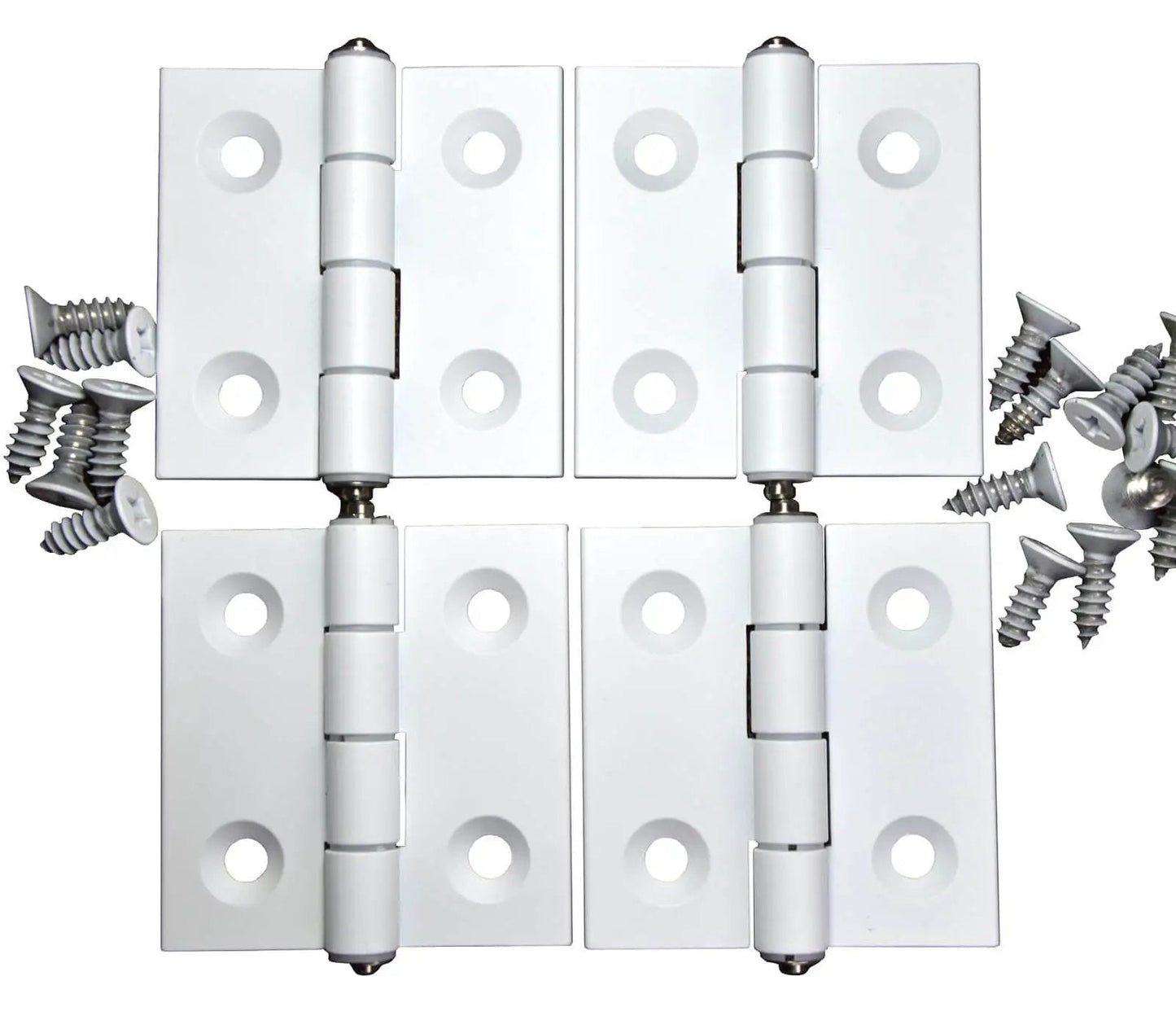 Whisper Quiet Two Point Five Inch Aluminum Door Hinges Four Pack For Cabinets Windows And Furniture Doors With Plastic Bushings