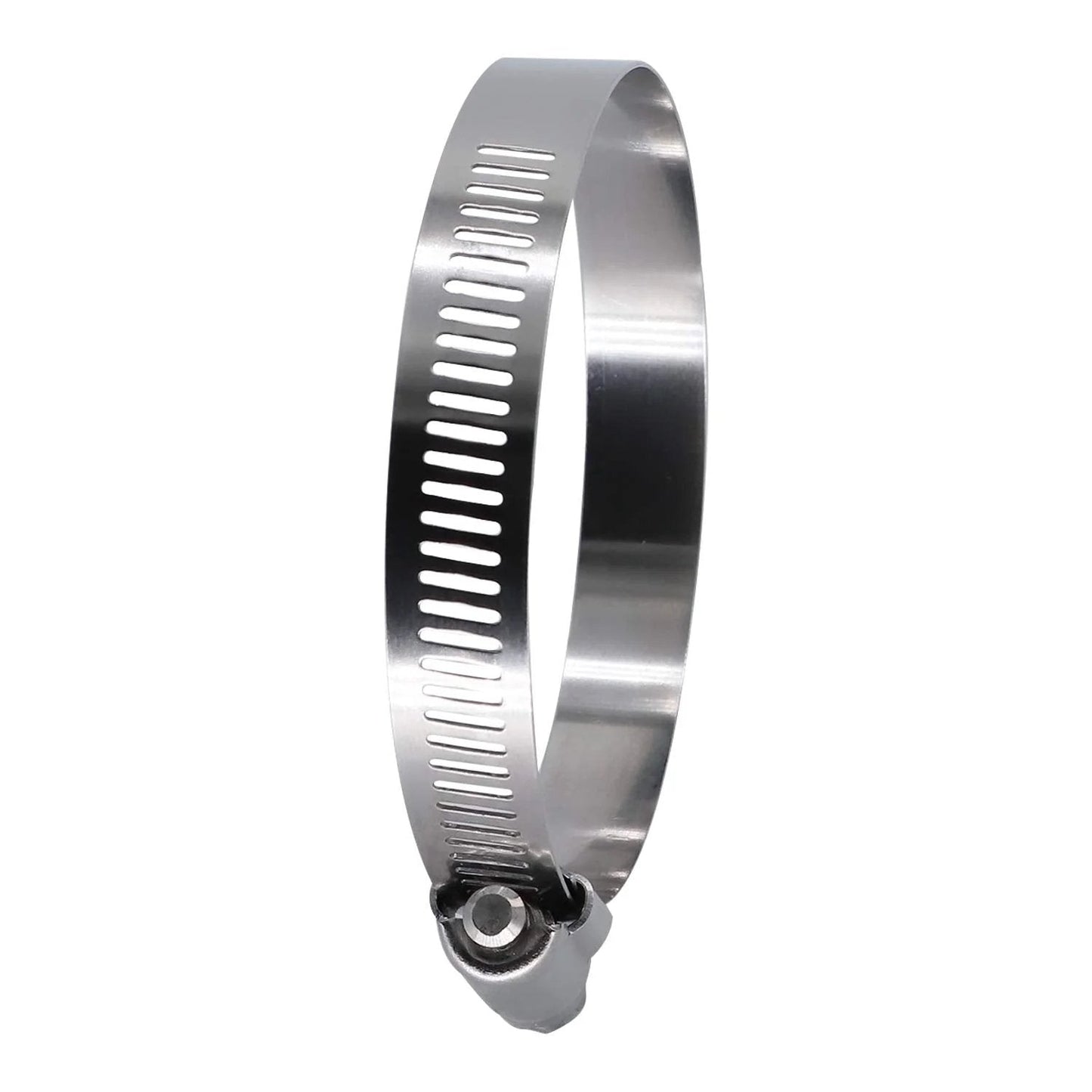 Durable 3.5 Inch Worm Gear Hose Clamp Set in Full Stainless Steel With SAE 56 Size Half Inch Band Width Working Range 78 To 102 Mm 10 Pack For Automotive And Marine Hose Fittings