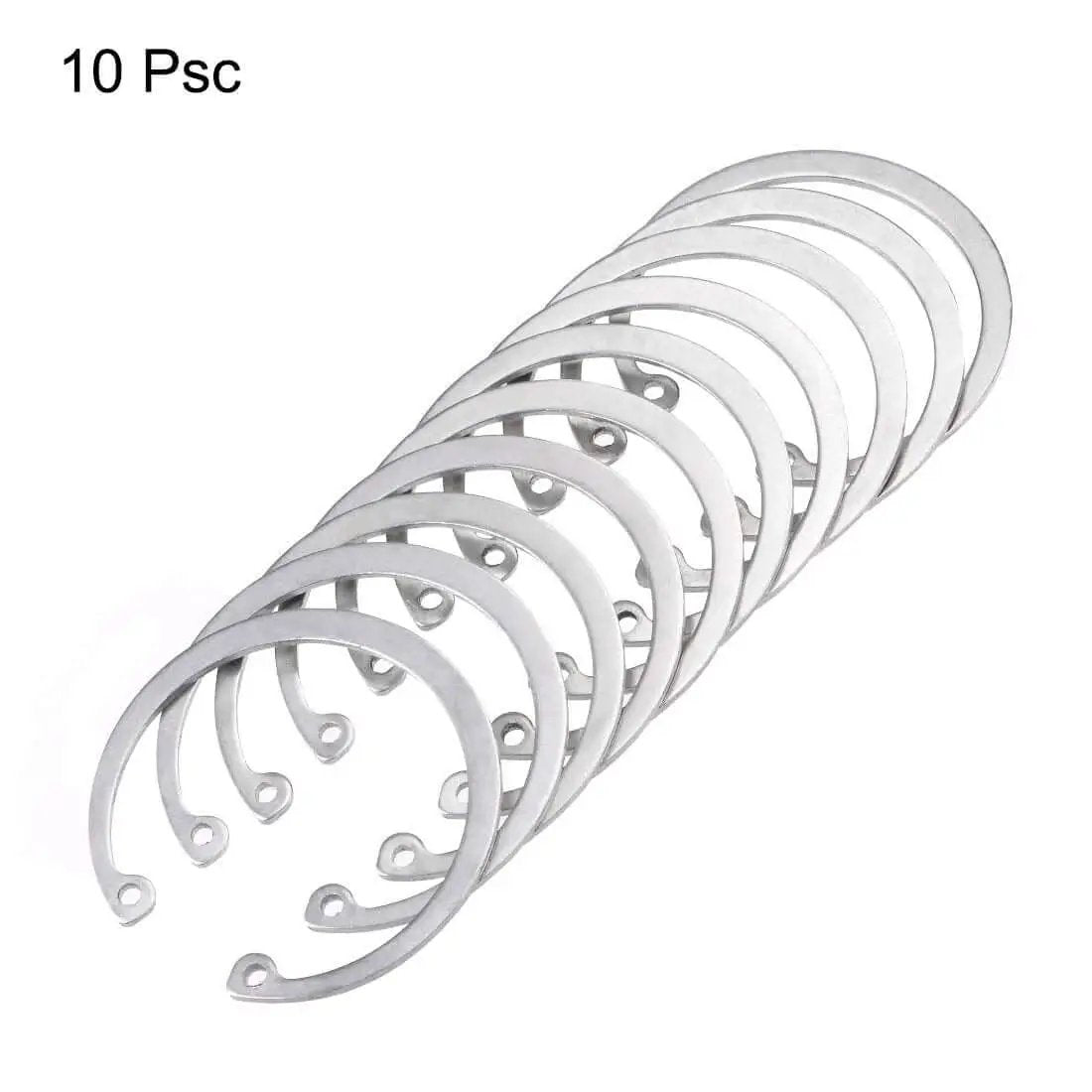 Image of 56mm External Circlip C Clip Retaining Snap Ring Set in 304 Stainless Steel 10 Pack for Bearings Gears and Pulleys.