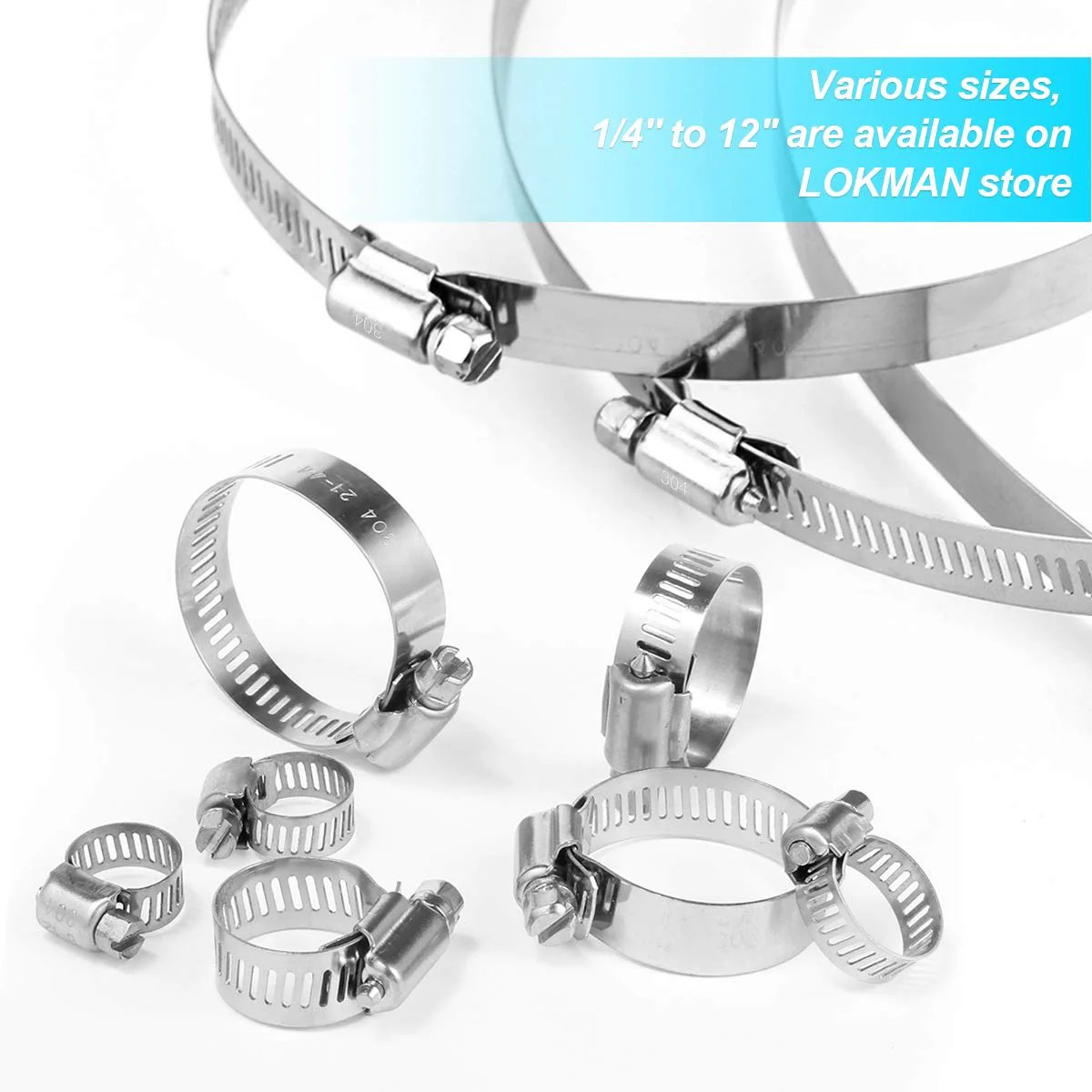 Stainless Steel Hose Clamps Pack Of 20 Adjustable 6 To 12mm Size Range Worm Gear Fuel Line Clamp For Plumbing Automotive And Mechanical Applications Durable And Corrosion Resistant