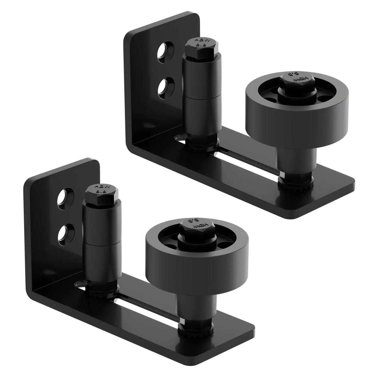 Sliding Barn Door Floor Guide Set With Wall Mount Flush Flat Bottom Guides Adjustable Floor Guide Rollers With Eight Setup Options