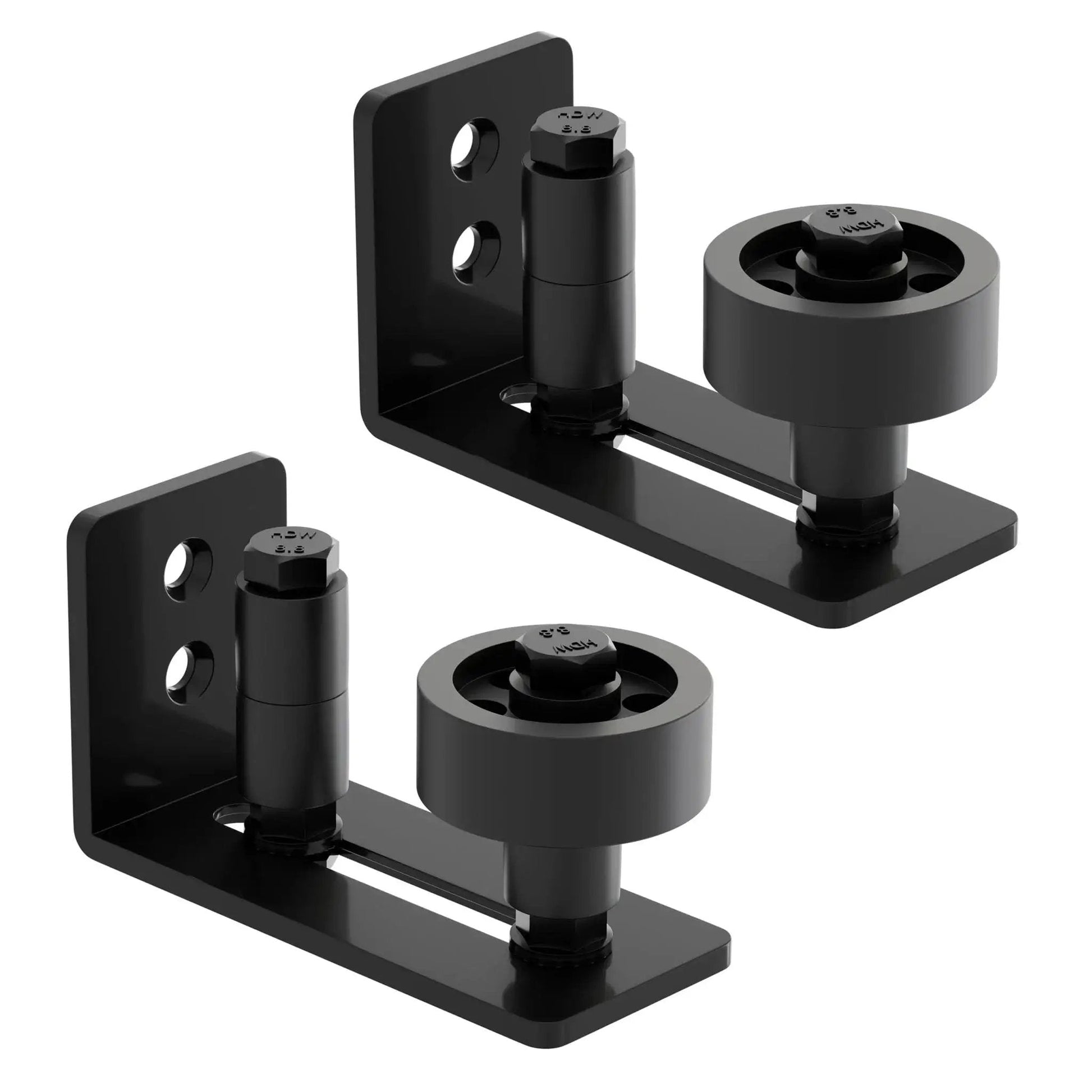 Sliding Barn Door Floor Guide Set With Wall Mount Flush Flat Bottom Guides Adjustable Floor Guide Rollers With Eight Setup Options
