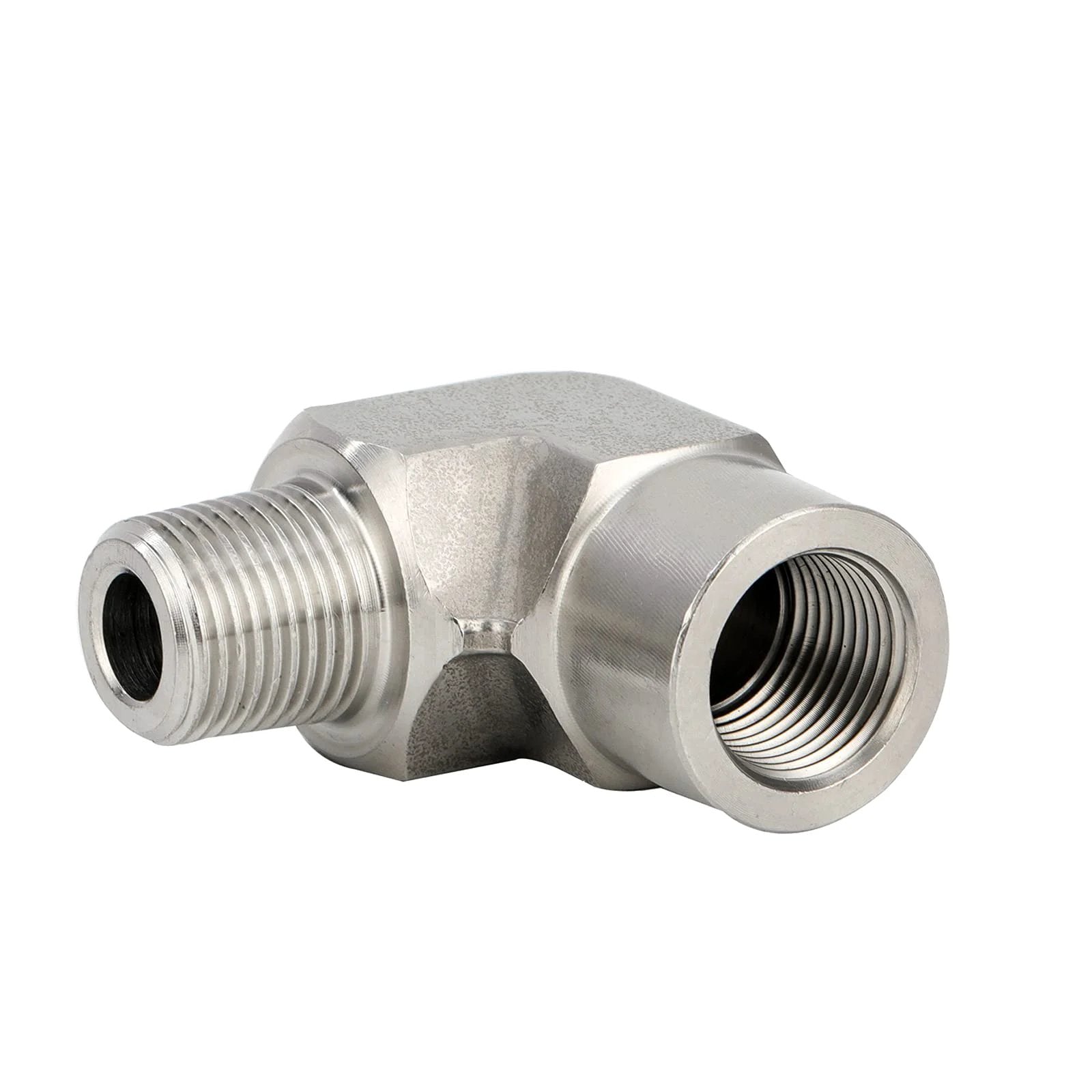 Stainless Steel 304 Forged Pipe Fitting 90 Degree Street Elbow 1/4 NPT Female To 1/4 NPT Male Built Tough High Pressure Heavy Duty