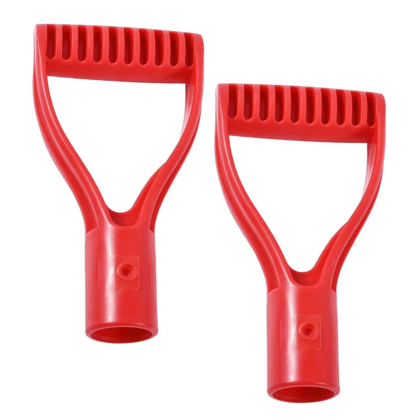 Two Pack Red D Shaped PVC Shovel Handle Grips For Plastic Spades Replacement Snow Shovel Garden Tool Back Yard Digging