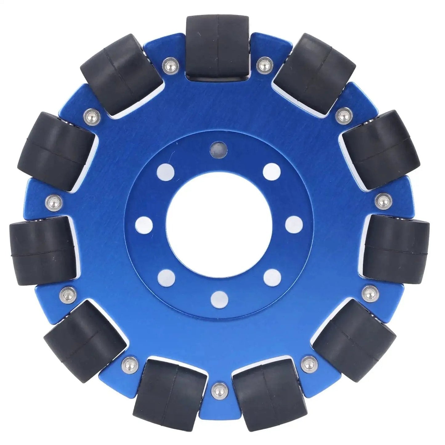 Five Inch Omnidirectional Robot Wheel With Aluminum Alloy Hub Dual Bearings Silicone Rollers For Smooth Lateral Movement